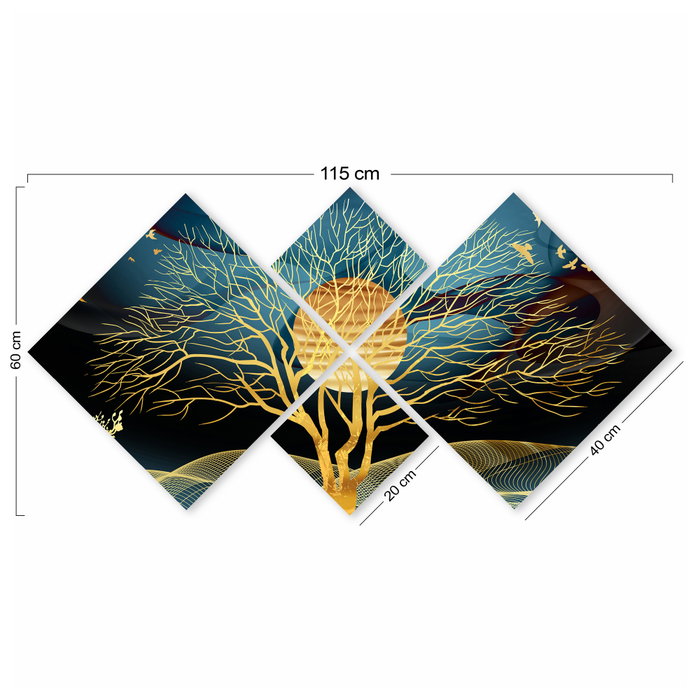 Wallity Conjunto de 4 Cuadros Decorativos MDF Multicolor